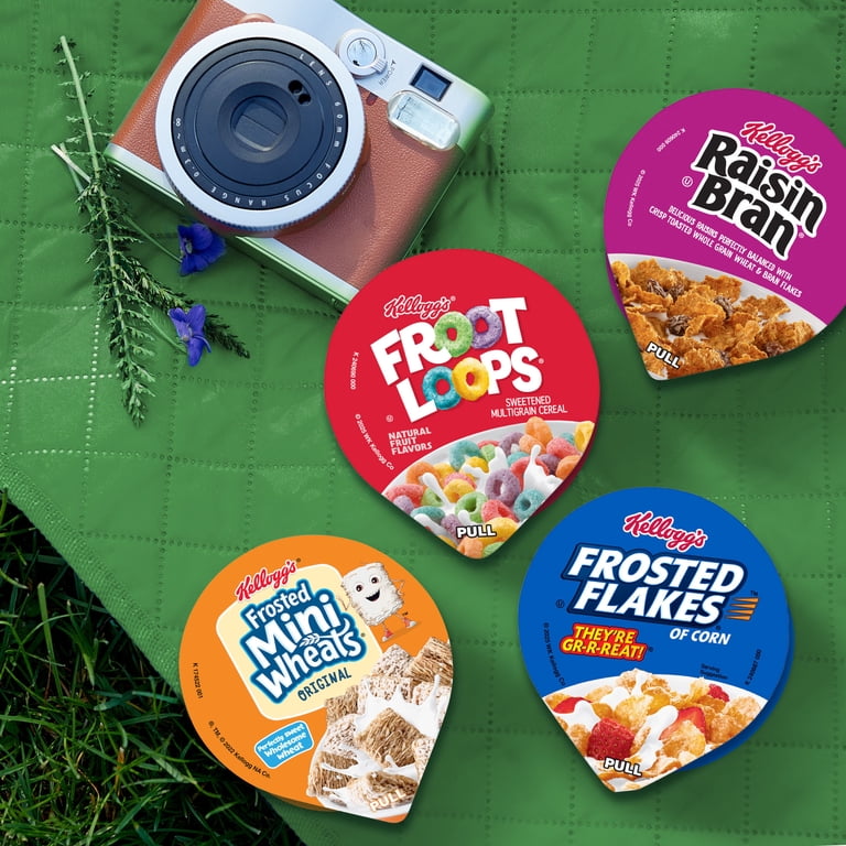 Kellogg's Frosted Flakes, Raisin Bran, Froot Loops, Frosted Mini