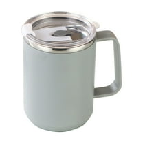 Hyknon 17Oz Coffee Mug Insulated Non Spill Coffee Cups with Lid Handle Gray Reusable Coffee K Cups Stainless Steel Travel Mug for Home Office School