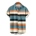 thumbnail image 4 of Ashirexll Button up Shirt Men, Big and Tall Shirts for Men, Summer Casual Shirts Fashion Turndown Collar Striped Short Sleeve Button Shirts Plus Size, 4 of 6