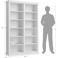 thumbnail image 4 of Memoryfield 74.5" Tall Bookshelf, Extra Large Bookshelf, 6-Tier Double Wide Bookshelves w/ 12 Cubbies, Wide Freestanding Bookcases for Living Room Office Library, White, 4 of 7