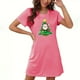 thumbnail image 1 of Camisón corto navideño para mujer, talla grande, cuello redondo, manga corta, estampado en el pecho, vestido de noche para mujer, 1 of 3