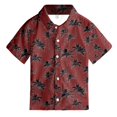 thumbnail image 4 of XASZHN Chemise de Plage pour Enfants, Confortable, Tendance, Commerce Extérieur, Col Boutonné, Manches Courtes, Rouge 3-4 Ans, 4 of 4