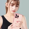 thumbnail image 5 of Compatible with iPhone 14 Pro Max Case for Women Girl, Love Heart Luxury Electroplated Plating Edge with Wrist Strap Soft TPU Shockproof Protection Case for iPhone 14 Pro Max 6.7 Inch-Pink, 5 of 12