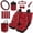 Red Black Bat, variant on HUIACONG Southwestern Tribal Car Seat Covers Full Set 14 Pcs Washable Non-Slip Universal Auto Interior Decor with Steering Wheel Cover Seat Belt Pads Armrest Cover Headrest Covers