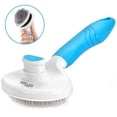 thumbnail image 2 of Pet Grooming Brush, Self Cleaning Slicker Brushes for Dogs Cats Pet Brush Tool Gently Removes Loose Undercoat, Mats Tangled Hair Massage-Self (Blue), 2 of 7
