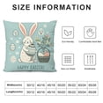 thumbnail image 5 of Orinice Easter Throw Pillow Cover,  Cute Rabbit and A Bouquet of Flowers with Blue Background Pillow Cases, Happy Easter Eggs Pattern Spring Cushion Cover Decoration for Home Decor White, 5 of 5