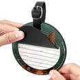 thumbnail image 2 of Retro Cat 2pcs PU Leather Round Bag Tags with Privacy Cover and Name ID Tag - Suitcase Tags for Travel Luggage, Handbags, Backpacks, School Bags, 2 of 6