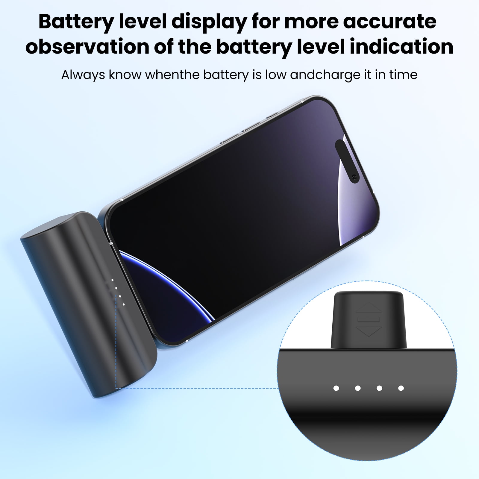 NIGOE Lightweight Phone Charger Pocket-sized Charger 4500mAh Compact Charger with Built-in L type Connector