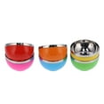 thumbnail image 3 of Heat Insulation Bowl, 6Pcs Colorful Stainless Steel Bowl, Rice Salad Noodles Bowls for Home Kitchen, 3 of 7