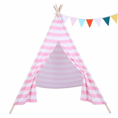 Playhouse Windows And Doors - Kids Foldable Teepee Play Tent Playhouse Classic Indian Style Play Tent and Carry Bag Window, Door and built-in Pocket