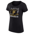 thumbnail image 2 of Women's G-III 4Her by Carl Banks Black Pittsburgh Pirates Super-Slim Fit Lightweight Collage Team Graphic Crew Neck, 2 of 5