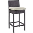thumbnail image 2 of Modern Contemporary Urban Design Outdoor Patio Balcony Bar Stool Chair ( Set of Two), Beige, Rattan, 2 of 2
