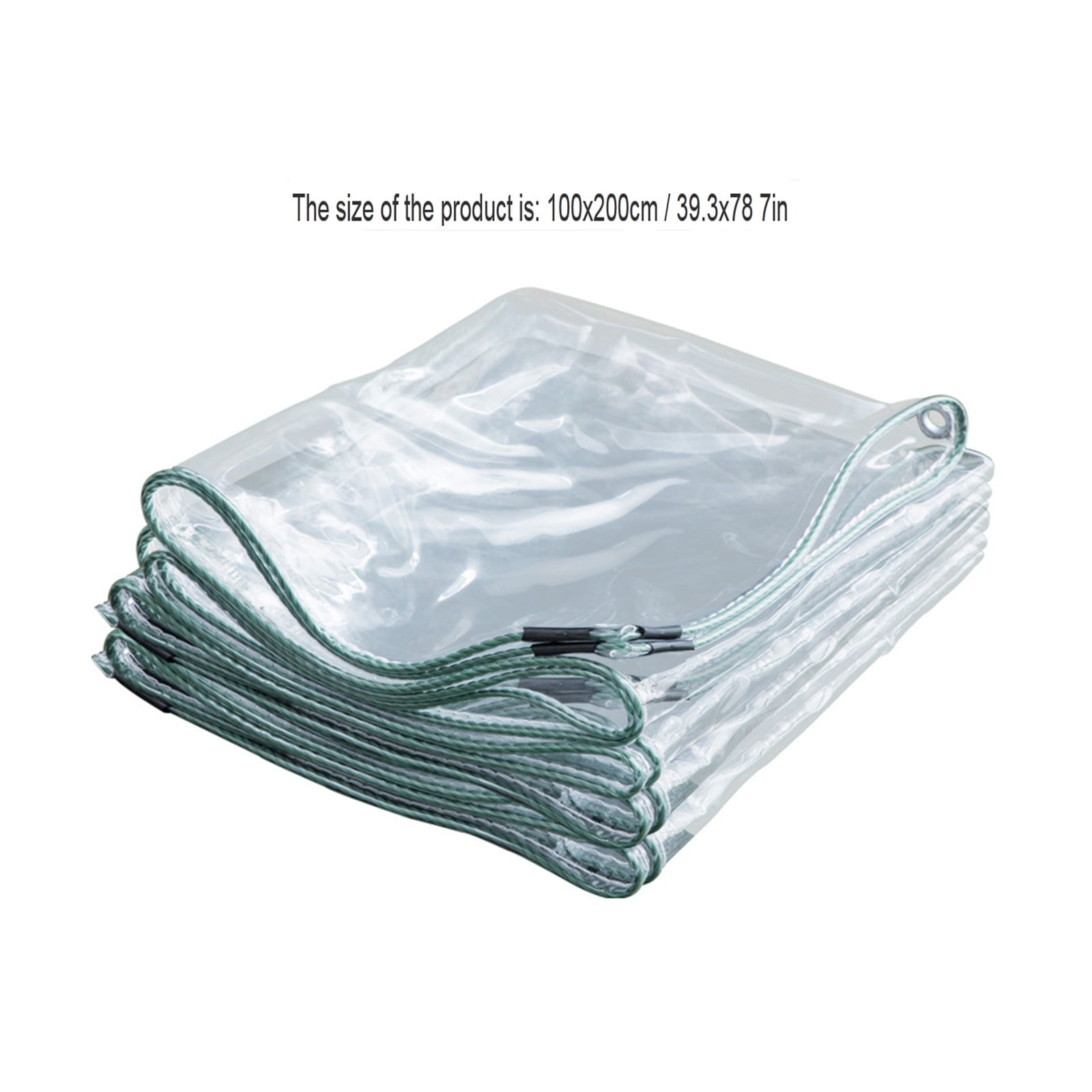 Yatlte Waterproof Clear Vinyl Tarps with Grommets Outdoor Clear Curtains, Heavy Duty Waterproof Transparent Patio Enclosure with Grommets Rope for Covering Chicken Coops Greenhouse Garden Plants