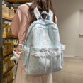 thumbnail image 3 of KKLDOGS Cute Backpack Coquette Floral Back Pack with Lace Trim & Plush Charm Kawaii Backpack for Classes Travel, 3 of 5