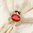 thumbnail image 2 of Anillo de servilleta con forma de cangrejo de cristal rojo, hebillas para servilletas de mesa, anillo de servilleta para bodas, vacaciones, hotel, rojo, 2 of 5