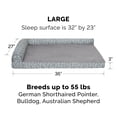 thumbnail image 3 of FurHaven Pet Products Plush Faux Fur & Almond Print Orthopedic Deluxe L-Chaise Sofa Pet Bed for Dogs & Cats - Gray Almonds, Large, 3 of 14