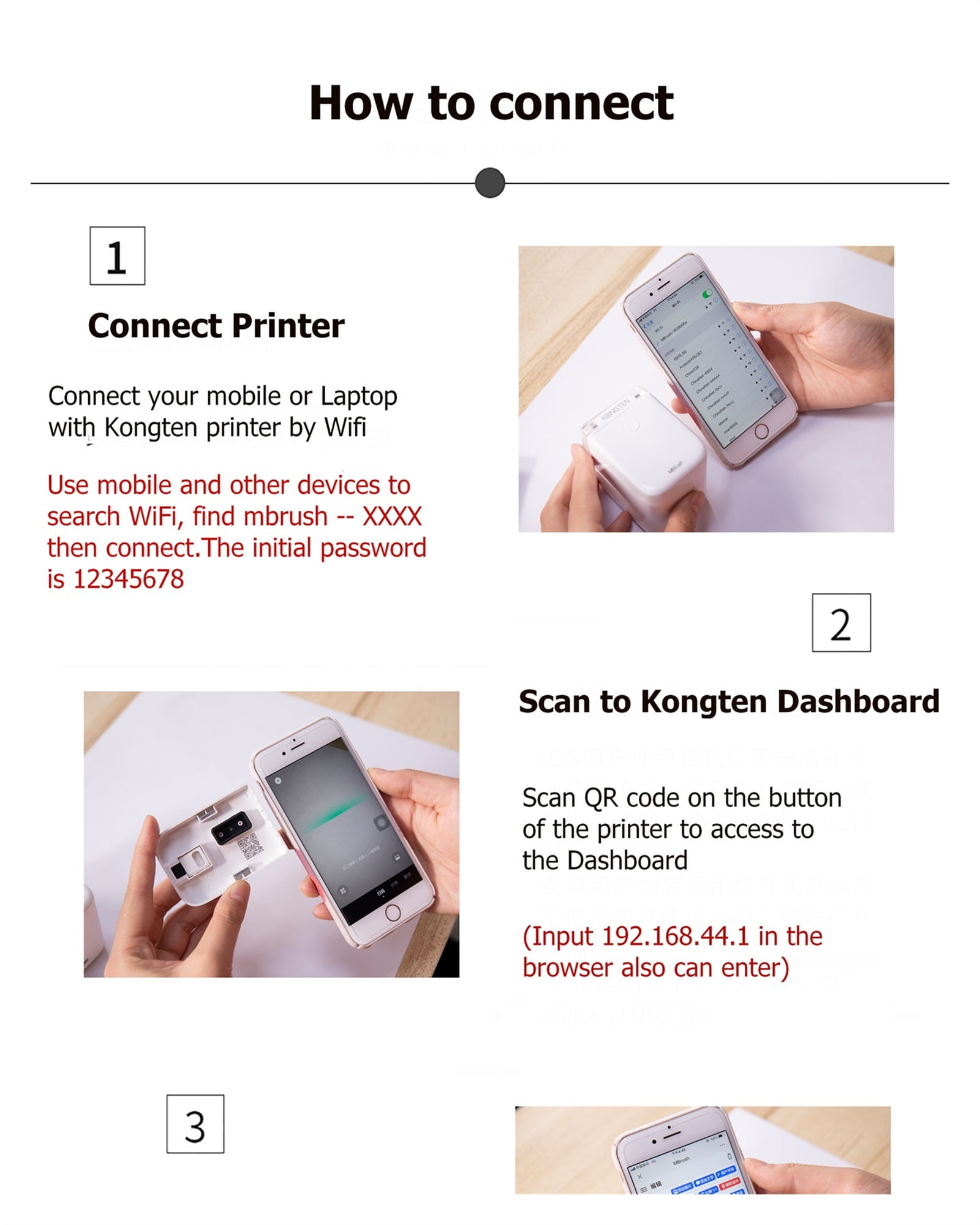 Portable Mobile Color Mini Handheld Printer Tattoo Logo Wireless Bluetooth A4 Inkjet Printer ,Quick-Drying Ink
