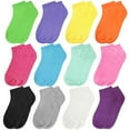 thumbnail image 2 of 12 Pairs Assorted Colors Women Novelty Ankle Socks - Plain, 2 of 2
