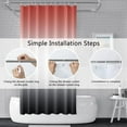 thumbnail image 6 of Black Shower Curtain for Bathroom Ombre Black White Hotel Shower Curtains Set Room Partition Gradient Rainbow Red White Black Waterproof Fabric Stall Bathtub Decor with Hooks 72x84inches, 6 of 6