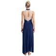thumbnail image 2 of Doomiva Women's Lyrical Dance Dress Belly Dacne Flowy Split Maxi Dresses Navy Blue L, 2 of 5
