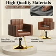 thumbnail image 6 of Baasha High-end Salon Chair, Gold & Brown Styling Chair, Faux Leather, 360° Swivel, 330 lbs Weight Capacity, Memory Foam Cushion, Arm Rest, Ergonomic, Adjustable Height, Foot Rest, PU Leather, 6 of 7