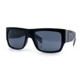 thumbnail image 4 of Locs Mens Day of Dead Skull Print Thick Arm Rectangle Horn Rim Sunglasses Black, 4 of 8