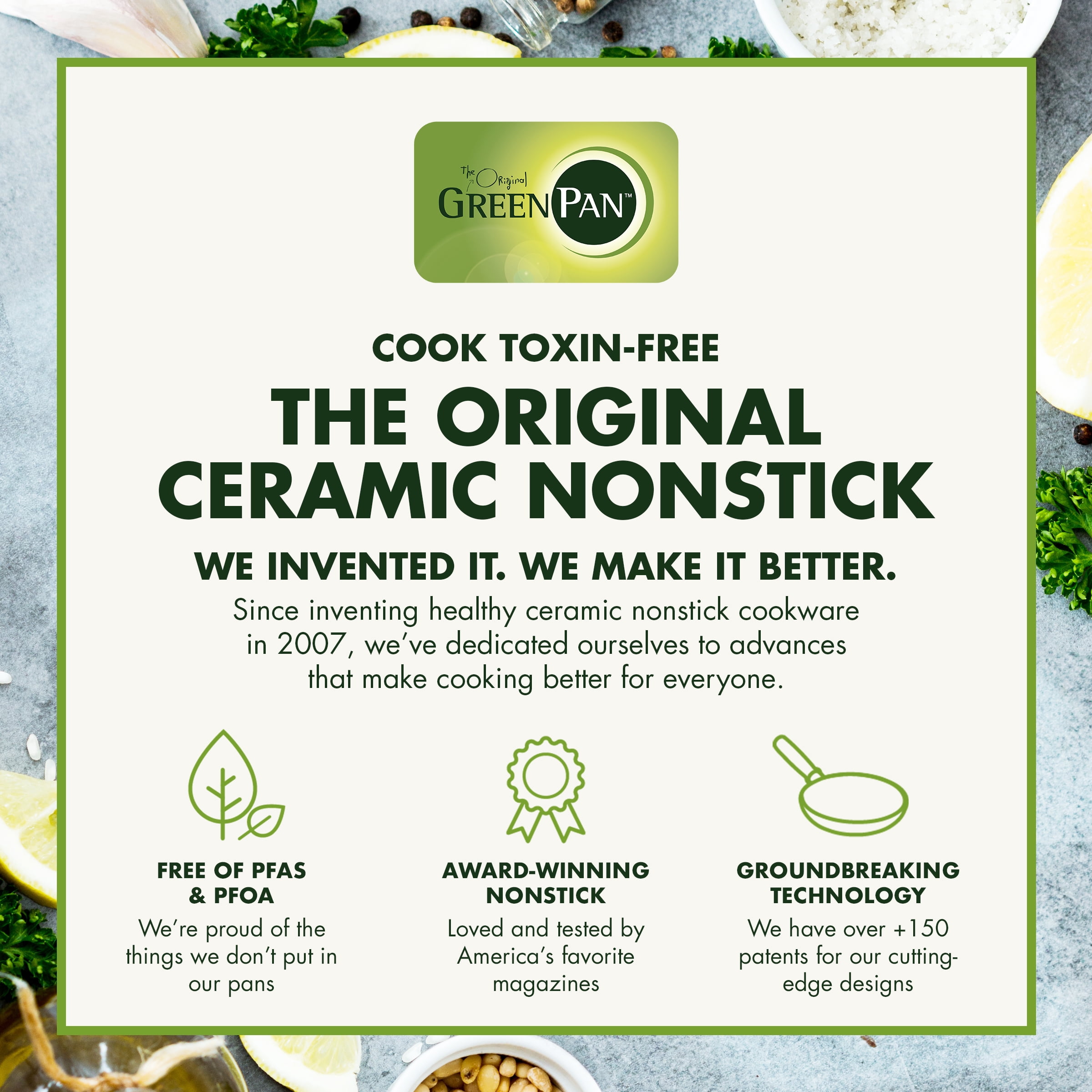 GreenPan Rio 16-Piece Healthy Ceramic Nonstick Cookware Pots and