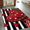 thumbnail image 3 of Valentine's Day Washable Area Rug 4 x 6 ft Red Stripes Love Plaid Heart Black Stripes Leopard, Soft Non Slip Rugs Stain Repellent Indoor Felt Carpet for Living Dining Room Bedroom Home Office, 3 of 9