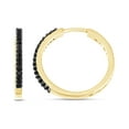 thumbnail image 2 of AFFY 0.25 Black Diamond Hoop Earrings in 14K Yellow Gold over Sterling Silver, 2 of 3