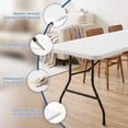 thumbnail image 3 of HaiCube 8 Foot Plastic Folding Table Portable Heavy Duty Rectangular Table with Carry Handle, Indoor Outdoor for Camping Picnic Party Dining, White, 3 of 9