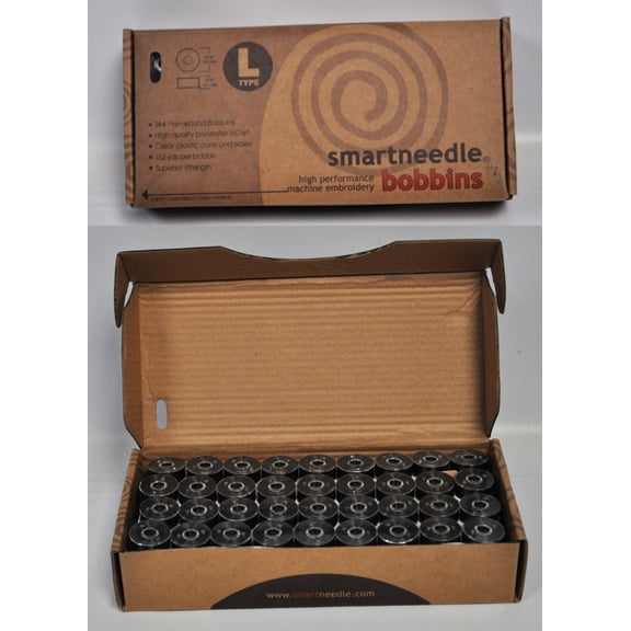 Smartneedle Embroidery 144 Polyester Bobbins Black Size L