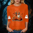 thumbnail image 2 of mgoYE Womans Halloween Shirt Vintage Halloween Tshirt Graphic Shirts Funny Retro Short Sleeve Tops T Shirt for Women Size M, 2 of 5