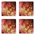 thumbnail image 1 of Geometric Coaster Set of 4, Mosaic Polygonal Modern Artwork with Triangles in Coral Green and Yellow Tones, Square Hardboard Gloss Coasters, Standard Size, Multicolor, by Ambesonne, 1 of 2