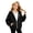 00#Black125, variant on Shinyii Girls Zip Up Hoodie Solid Casual Cozy Hooded Sweatshirt Jacket, Black, Sizes 4-15