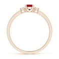 thumbnail image 2 of ANGARA Natural Classic Ruby and Diamond Three Stone Engagement Ring in 14K Rose Gold for Women (Size-4mm) | July Birthstone, Birthday, Anniversary, Jewelry Gift for Women | Natural Ruby Ring, 2 of 11