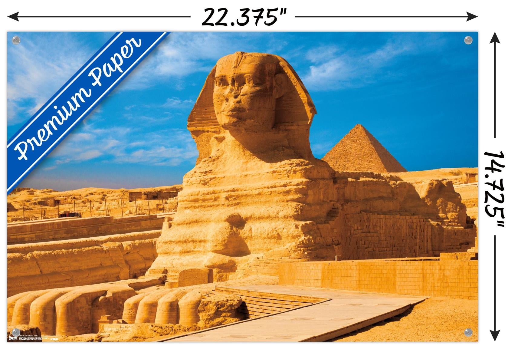 The Great Sphinx Of Giza Wall Poster with Push Pins, 14.725" x 22.375"