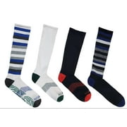 TOMMIE COPPER Men's 4 Pair  Multicolored Compression OTC Socks Large