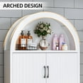 thumbnail image 6 of Over The Toilet Storage Cabinet, Freestanding Storage Organizer Cabinet, Farmhouse Space Saver with Paper Holder and Racks and Elegant Arched Design, for Bathroom, Laundry and Restroom, 6 of 14
