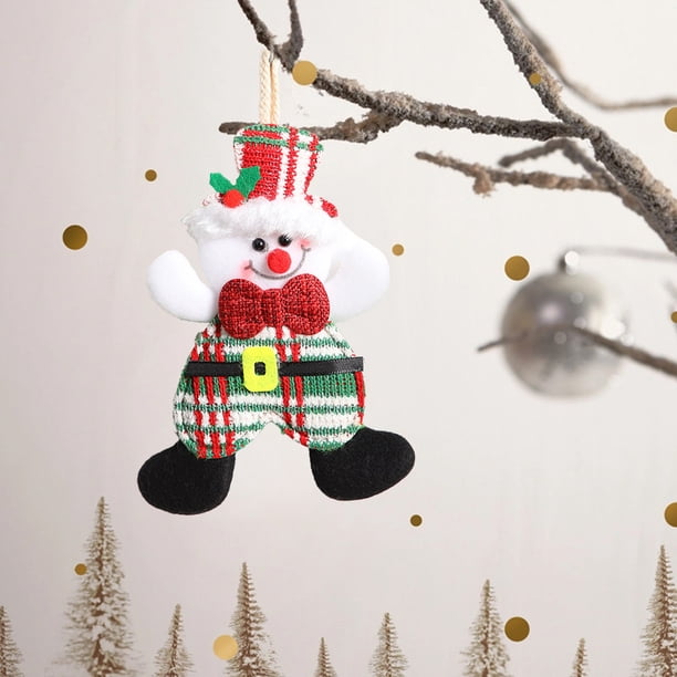 Xihbxyly Adorno Colgante para Árbol de Navidad, Adorno con Escena Festiva, Diseño de Tela Roja y Verde, Fácil de Colgar con Cuerda, para Uso Interior y Exterior, Decoración Navideña para Hogares y Of