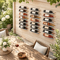 3-set 8 Tier Wall Mount Wine Rack (24 Tiers) Racks For Bottles Display ...