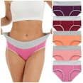 thumbnail image 4 of YOTMKGDO Cotton Underwear for Women, High Waisted, Bladder Control Underwear, Ladies Patchwork Underpants, Womens Panties, 5PC, XX-Large, 4 of 9