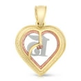 thumbnail image 4 of Ioka-14K Tri Color Gold Sweet 15 Years Quinceanera Heart Charm Pendant with 1.5mm Valentino Chain Necklace - 22", 4 of 6