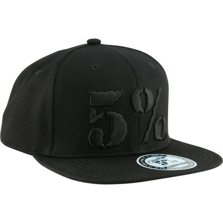 5% Nutrition Rich Piana Black Trucker Hat, Snapback Baseball Hat - Adjustable Flexfit Flat Bill Cap for Men and Women, Embroidered Black 5 Percent Logo