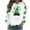 White, variant on St. Patricks Day Shirts for Women Long Sleeve Crewneck Sweatshirt Irish Gnome with Shamrock Print Tops Cute Graphic Pullover