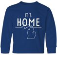 thumbnail image 3 of Inktastic It's Home- State of Michigan Outline Long Sleeve Youth T-Shirt, 3 of 5