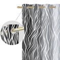 thumbnail image 4 of Nanqianyi Black and Grey Ombre Blackout Curtains 42" Wx96" L for Bedroom Living Room, Gradient Wavy Line Thermal Insulated Grommet Drapes 2 Panels, 4 of 11