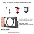 thumbnail image 2 of Ergonomic Camera Cage Wooden Handle Cage Grip Cold Shoe Mount Cage Shell for Sony RX100 VI/VII Cameras, 2 of 8