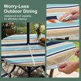 thumbnail image 5 of Round Outdoor Tablecloth with Umbrella Hole and Zipper, Khaki Striped Tablecloth with Elastic Waterproof, Navy Blue Farmhouse Stripes Modern Abstract Art Patio Table Covers for 55" - 60" Pool Tables, 5 of 9