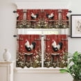thumbnail image 2 of 3 Piece Kitchen Curtains and Valances Set Red Rooster Cafe Curtains 36 Inch Length Farmhouse Animals Spring Floral Rustic Valance & Tier Curtain for Living Room Bedroom Small Window 54"x18"+27"x36"*2, 2 of 6