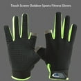thumbnail image 2 of 1 Pair Fishing Gloves Anti-Slip Breathable Two Finger Cut Rough Palm Great Friction Hands Protection Contrast Color Touch Screen Outdoor Sports Fitness Gloves Fishing Accessories, 2 of 7